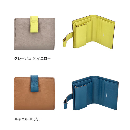 [NEW] Noble 雙折皮夾 灰色 x 粉紅色