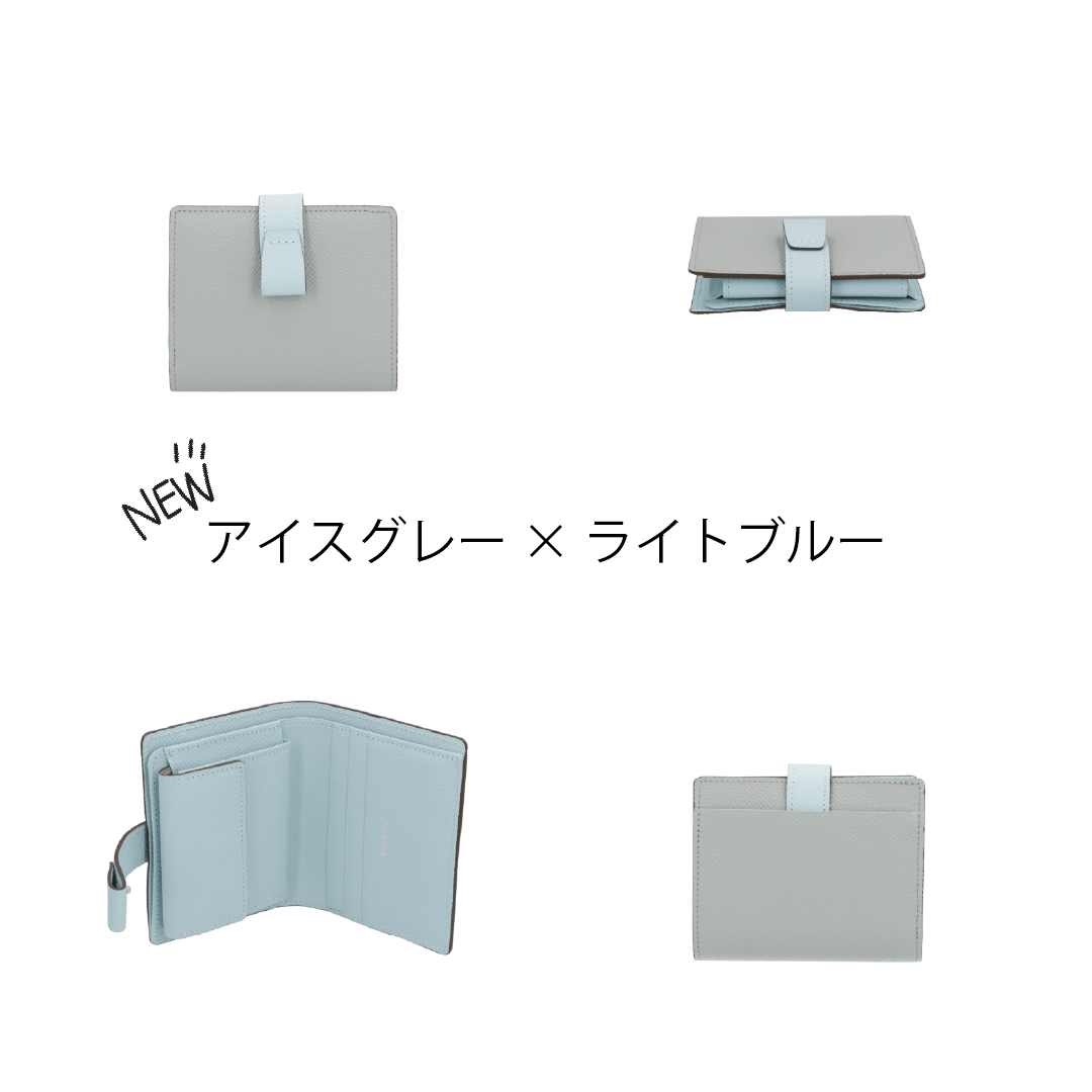 アトリエヌウ　二つ折り財布　ブルー×トープ efffy エフィー 二つ折り財布 レディース 友禅文庫 PD3-14
