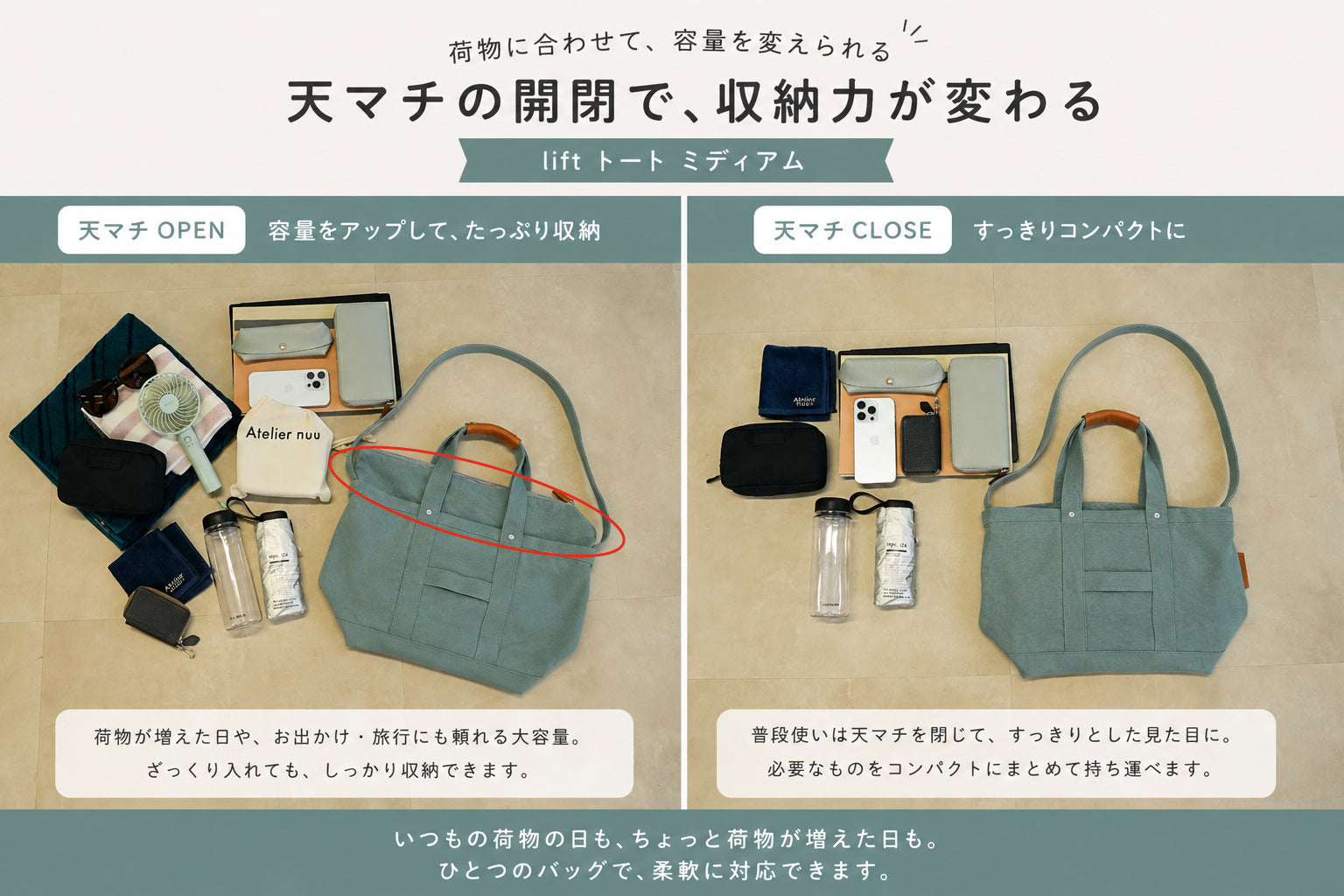 【予約／8月中発送】lift トート ミディアム