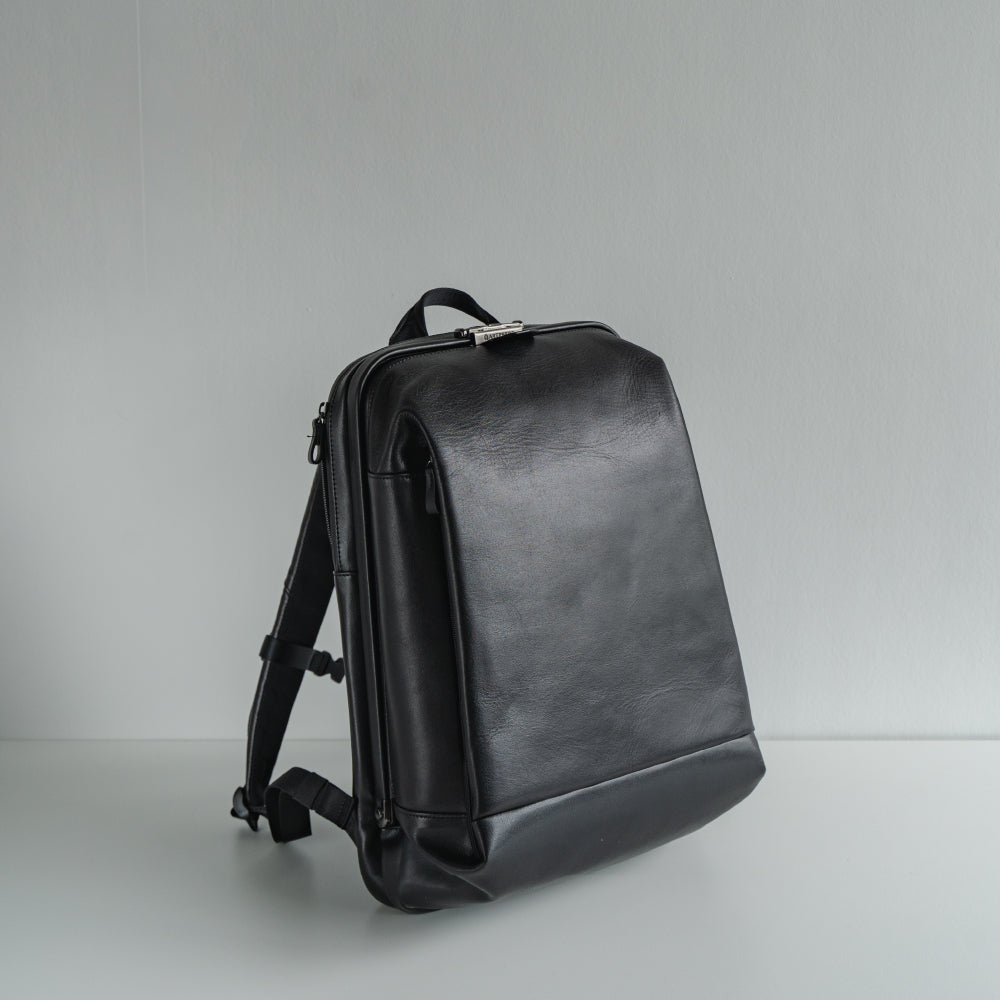 [NEW] Tondo Leather Dulles Backpack Black