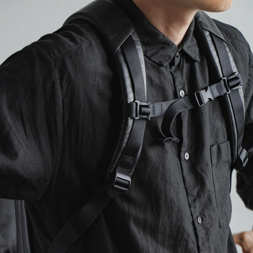 [NEW] Tondo Leather Dulles Backpack Black