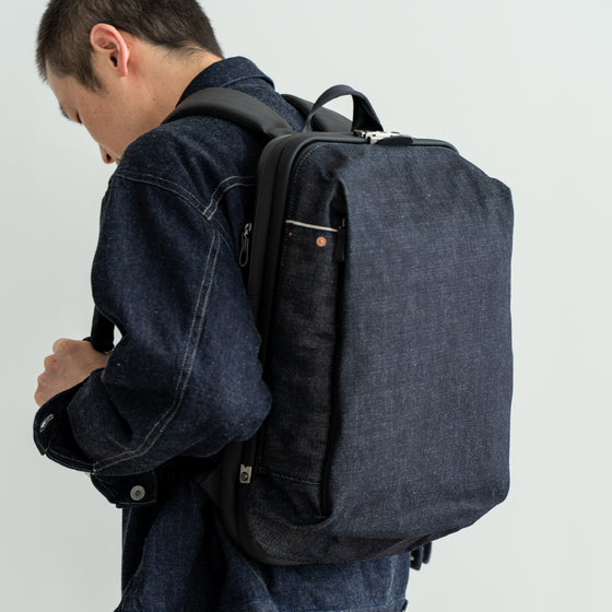 [Directly managed only] Tondo denim Dulles backpack navy