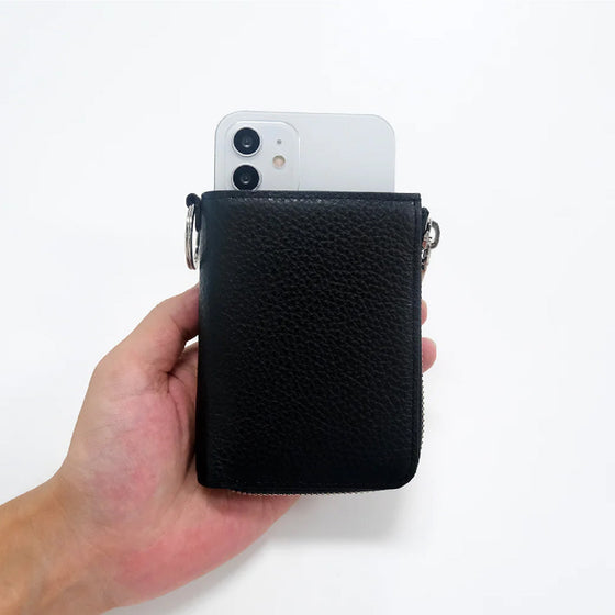 [SALE] L-shaped zipper wallet black
