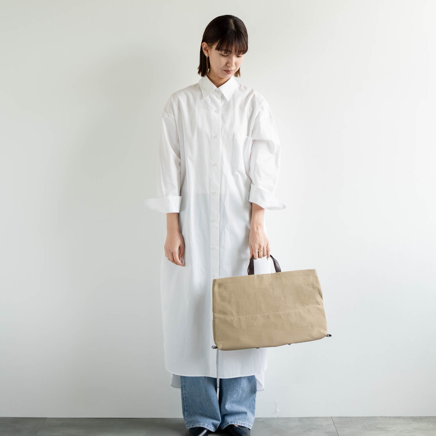 snap vegi ヨコトート　ベージュ - Atelier nuu