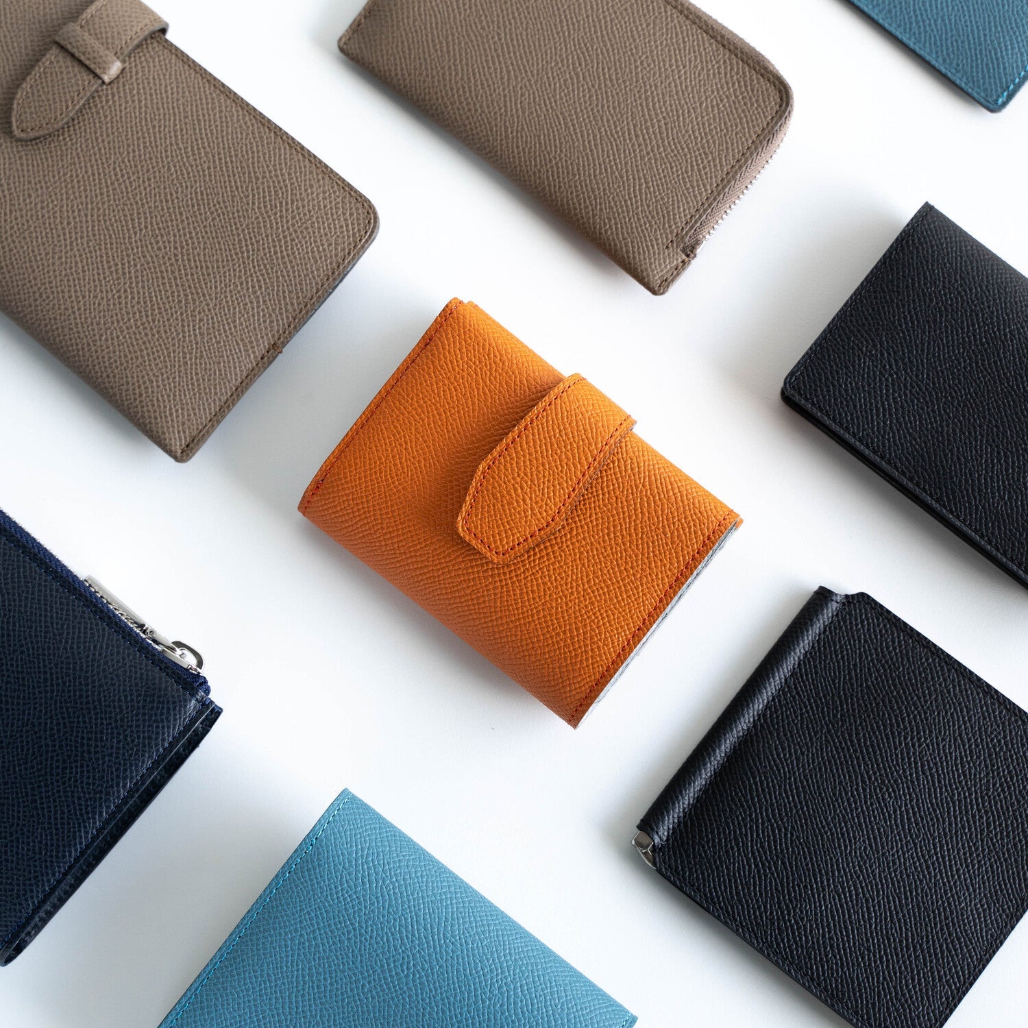 AP×ROO コンパクト財布／FLAT square ネイビー