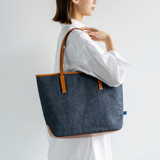For the blue denim tote navy