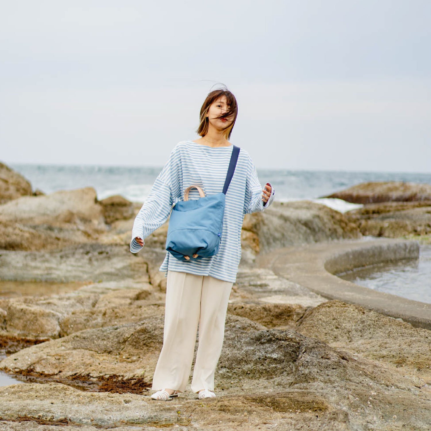 For the blue トートショルダー　オーシャンブルー - Atelier nuu