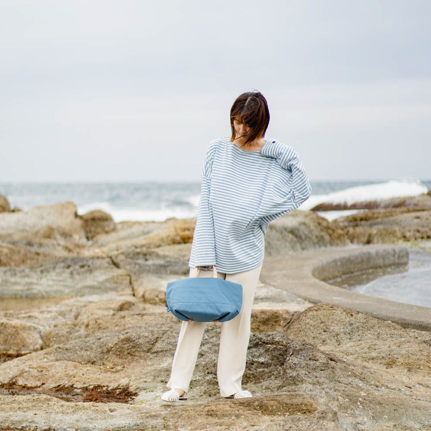 For the blue ヨコトート　オーシャンブルー - Atelier nuu